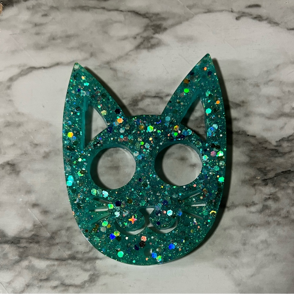 Cat keychains self defense (Teal) - NEW